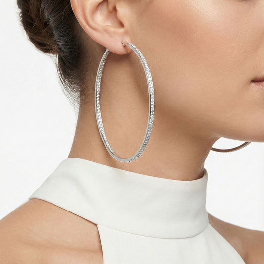 Stainless Steel Inside Out Rhinestone Earrings