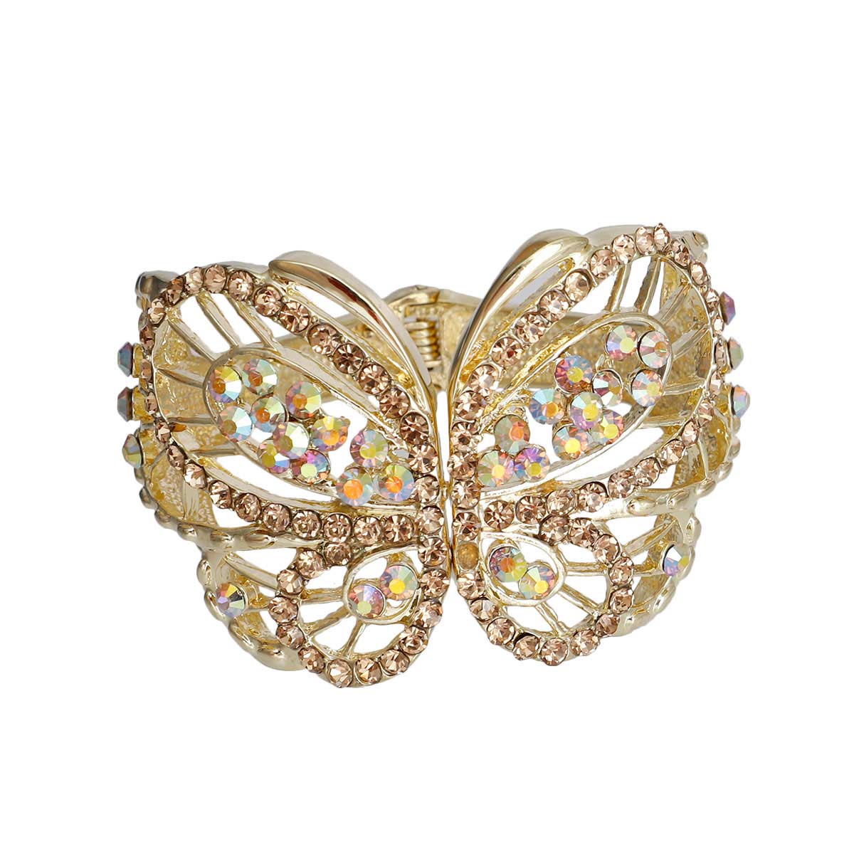 Chunky Brown Rhinestone Butterfly Clutch