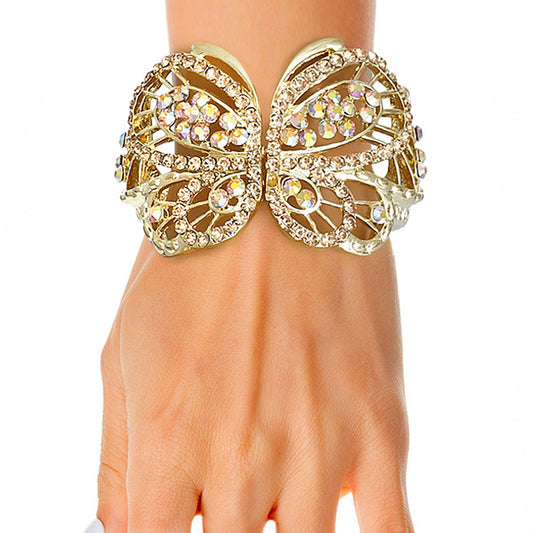 Chunky Brown Rhinestone Butterfly Clutch