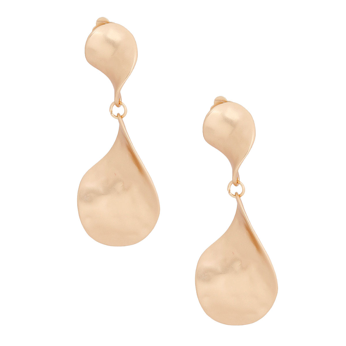 Matte Gold Teardrop Clip Ons