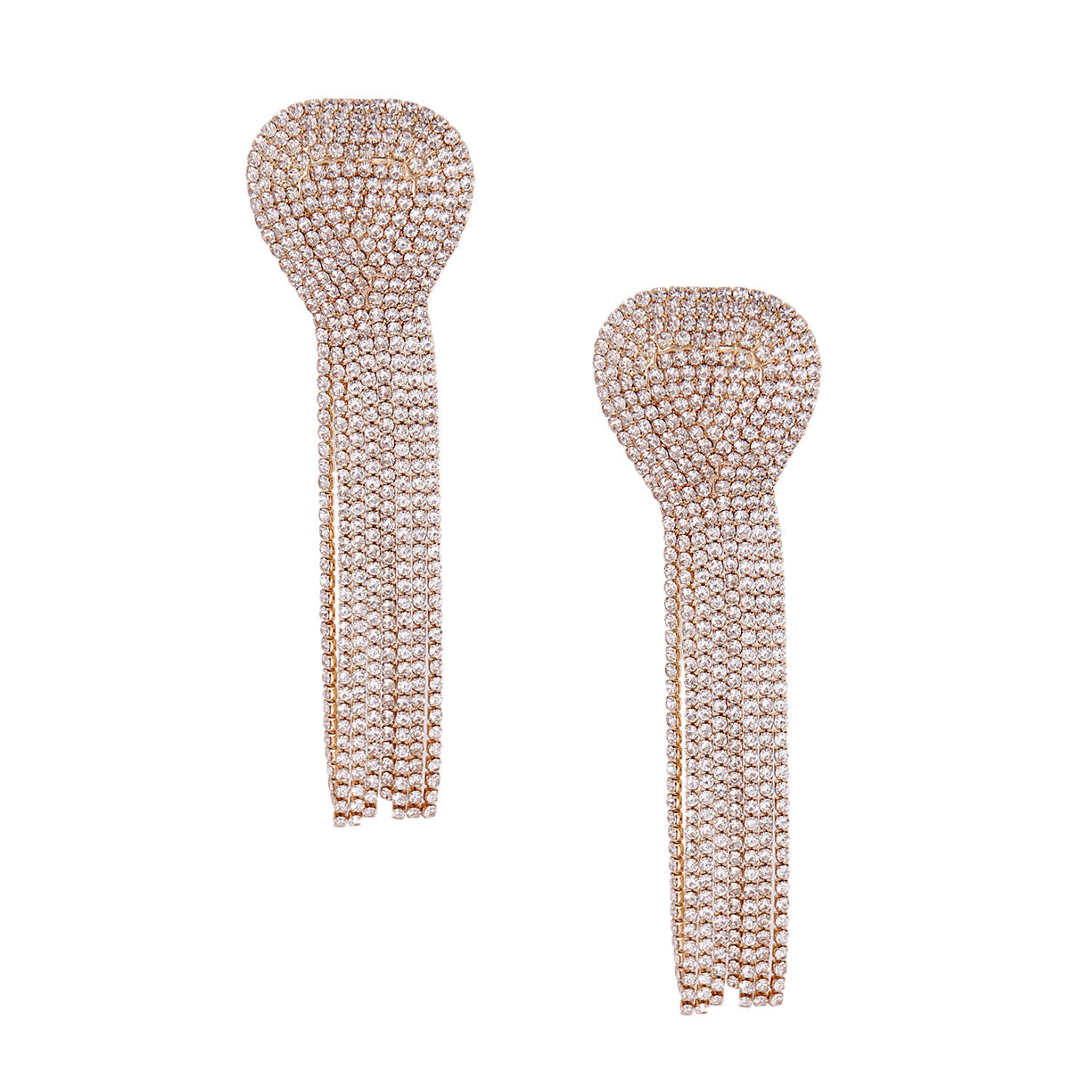 Gold Rounded Triangle Fringe Clip Ons