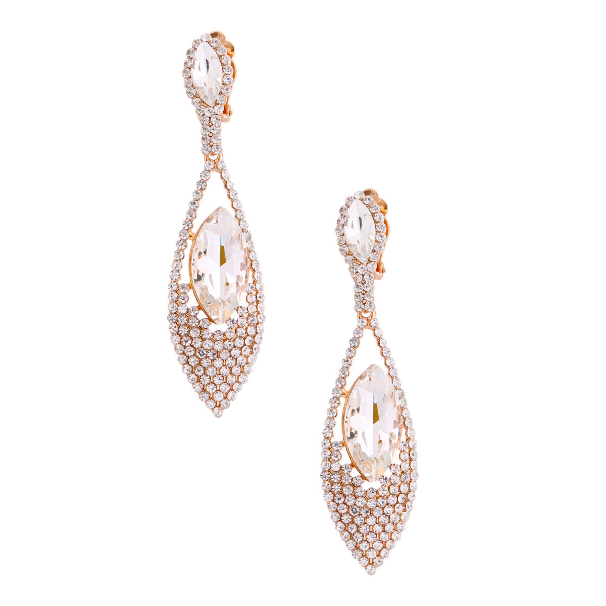 Gold Marquise Pointed Clip Ons