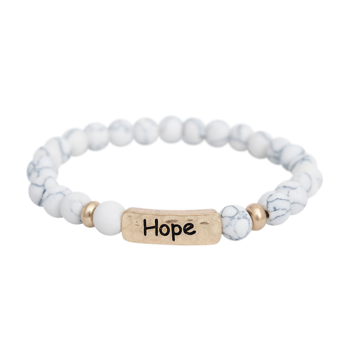 Marbled White Stone Hope Bracelet