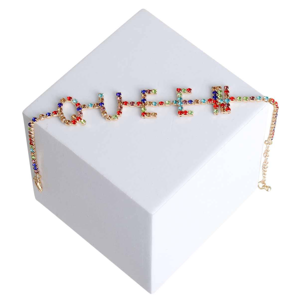 Multi Color QUEEN Sparkle Anklet