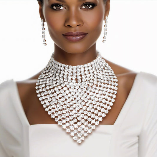 Crystal Chainmail Bib Choker