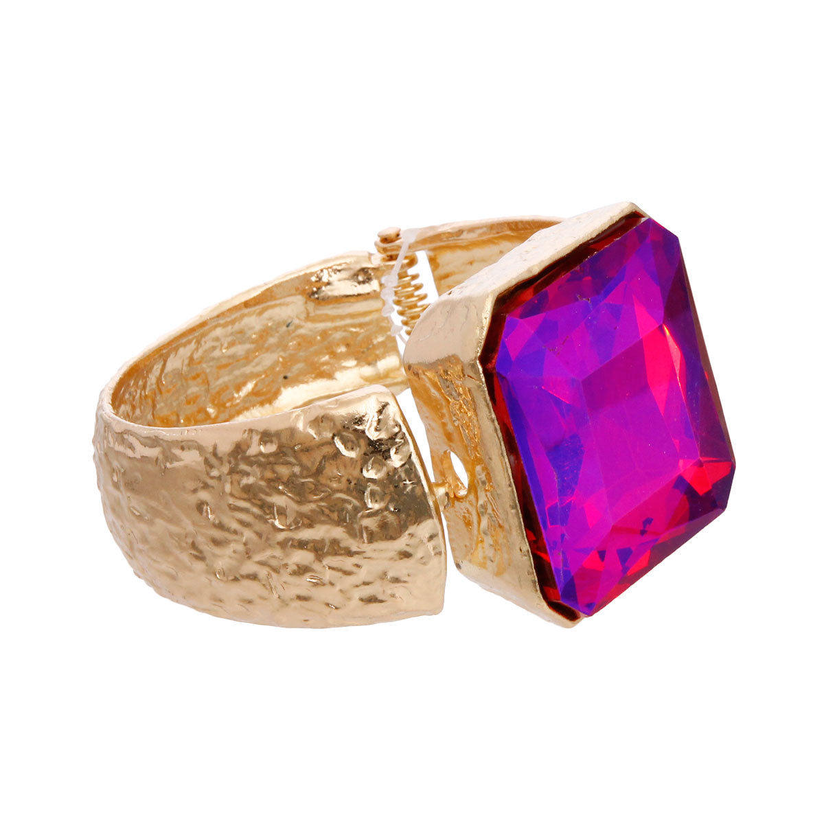 Purple Cushion Cut Crystal Cuff