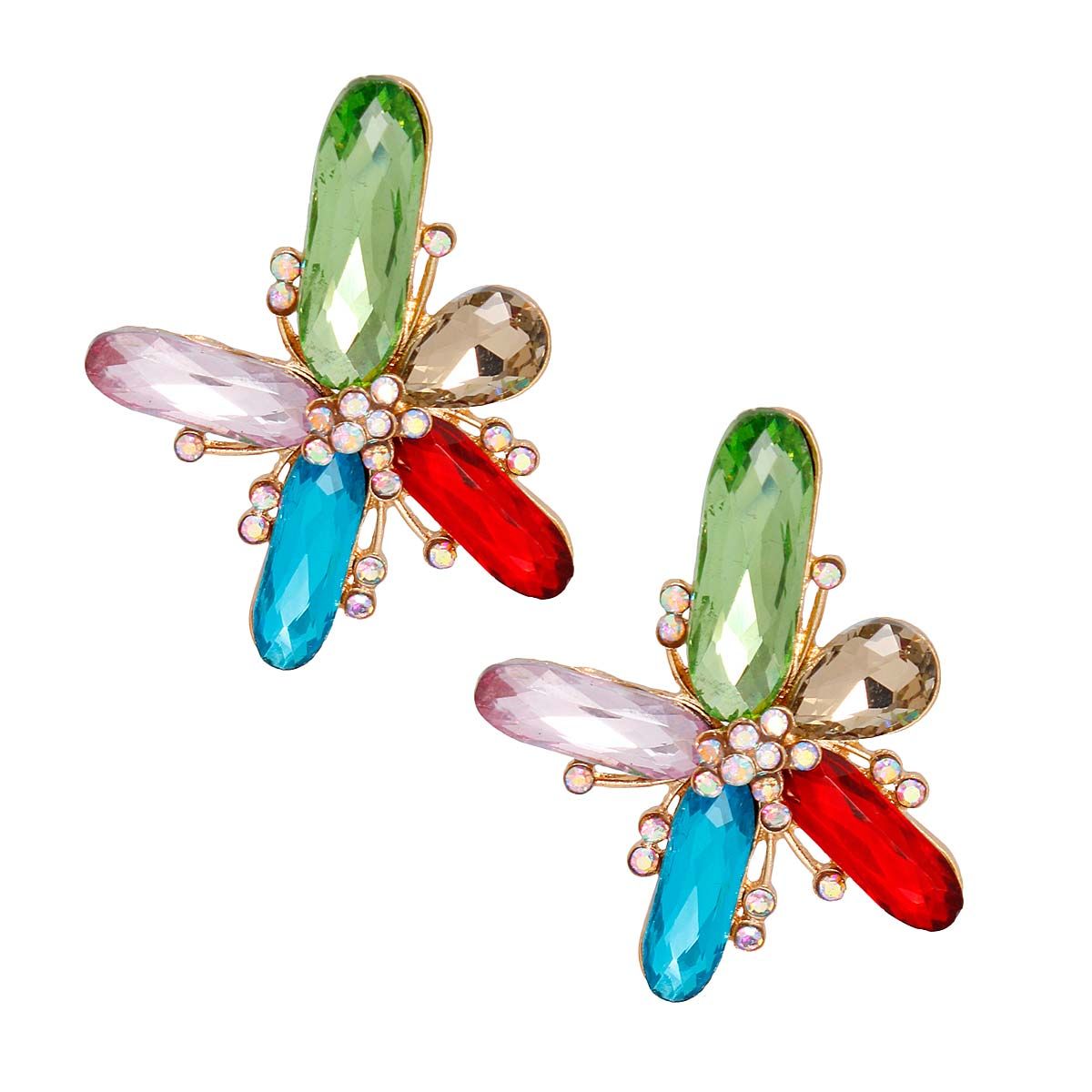 Multi Abstract Flower Studs