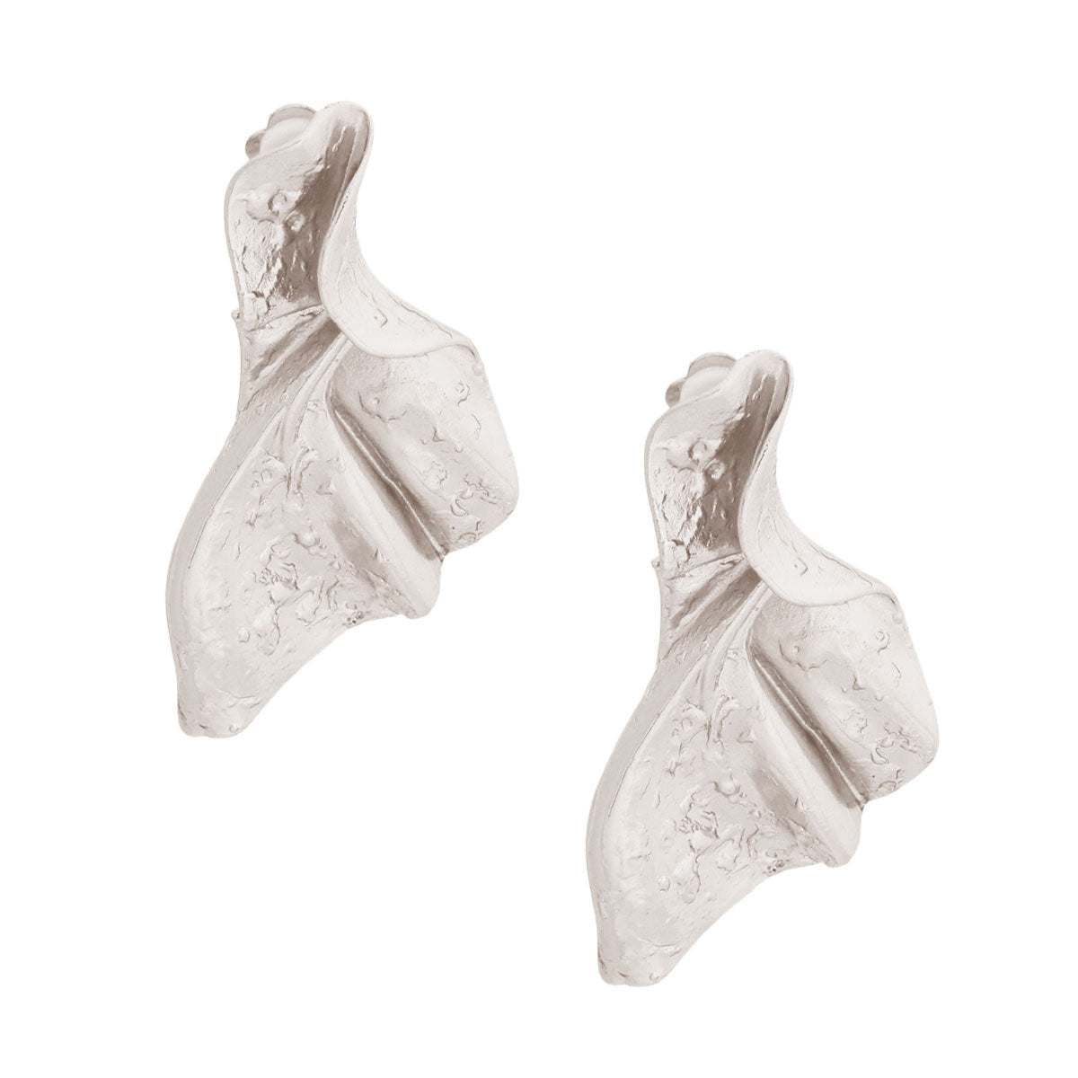 Silver Melted Metal Clip Ons