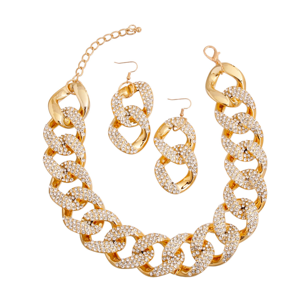 Gold Lightweight Chunky Rhinestone Chain