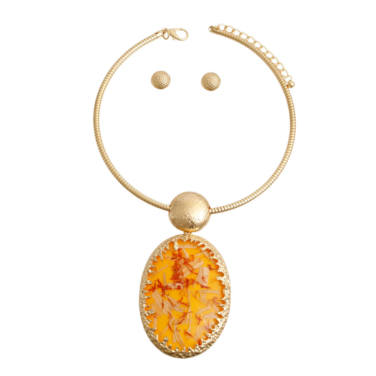 Oval Yellow Confetti Gold Collar