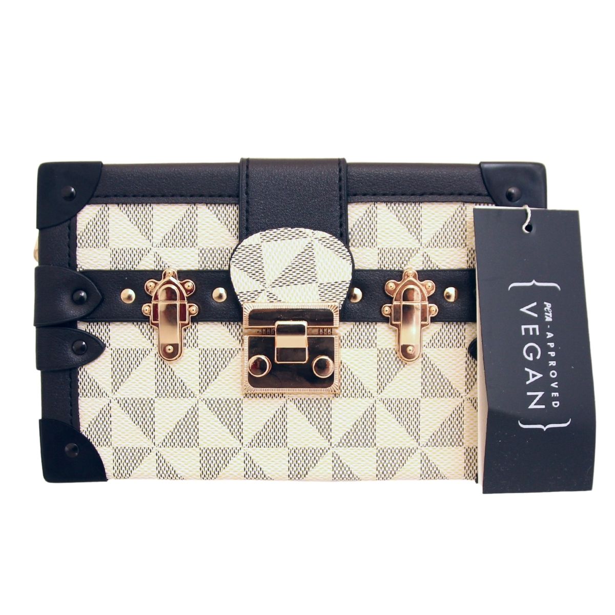 LV Designer Dupe Beige Mini Suitcase Clutch