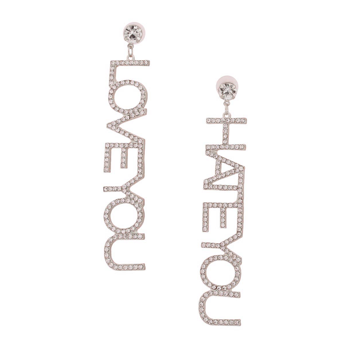 Silver Love You Hate You Earrings