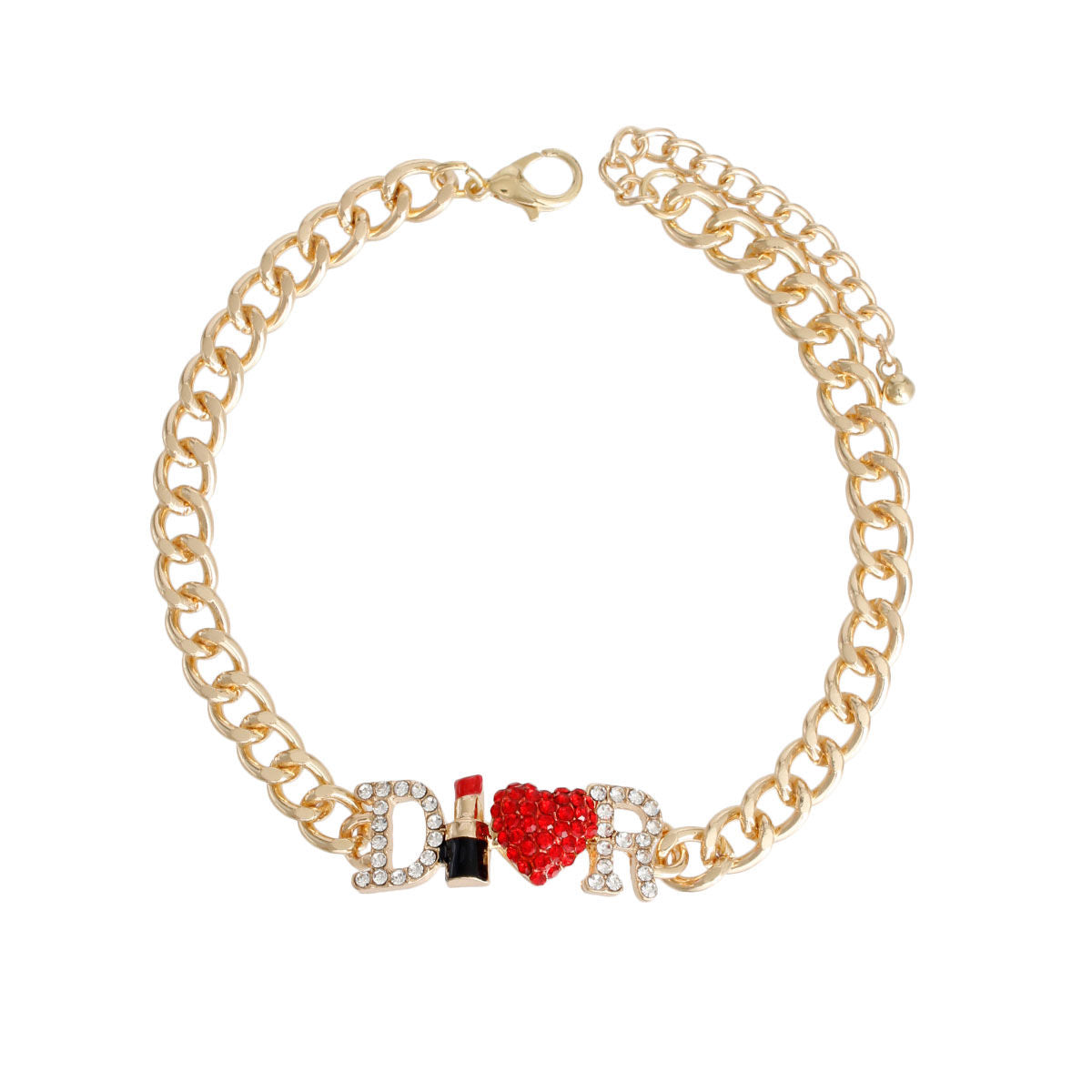 Gold Designer D Anklet