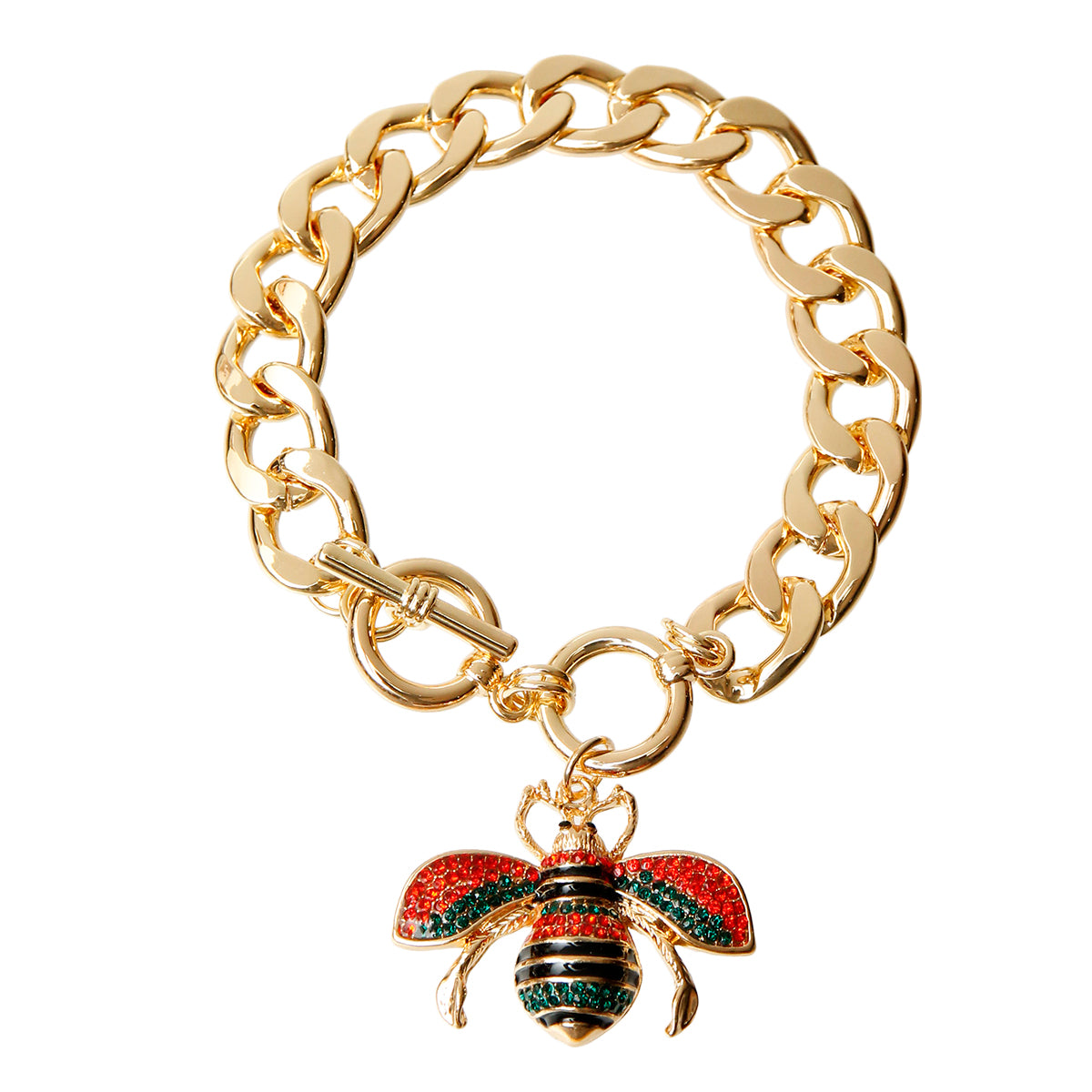 Rhinestone Bee Toggle Bracelet