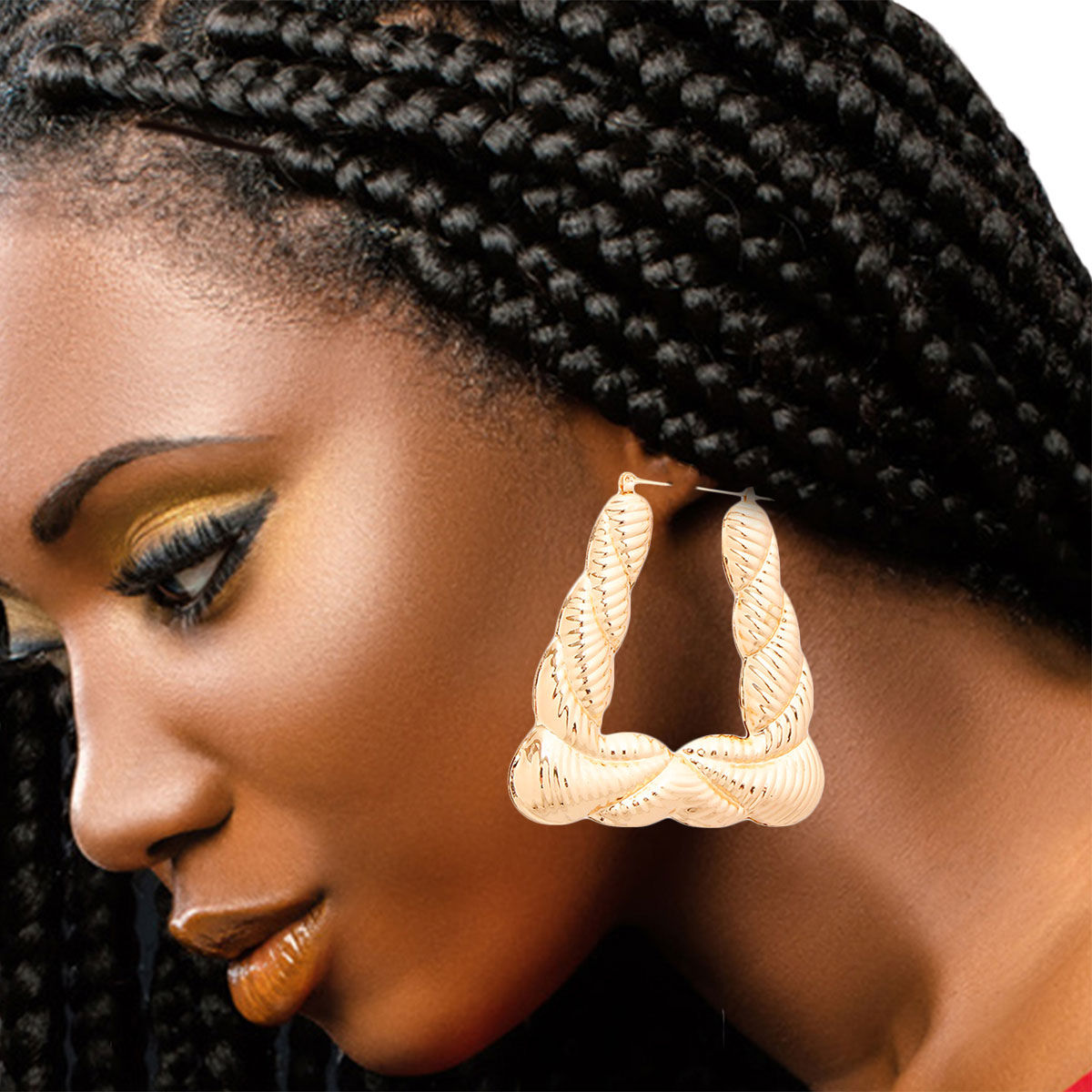 White Trapozoid Bamboo Hoops