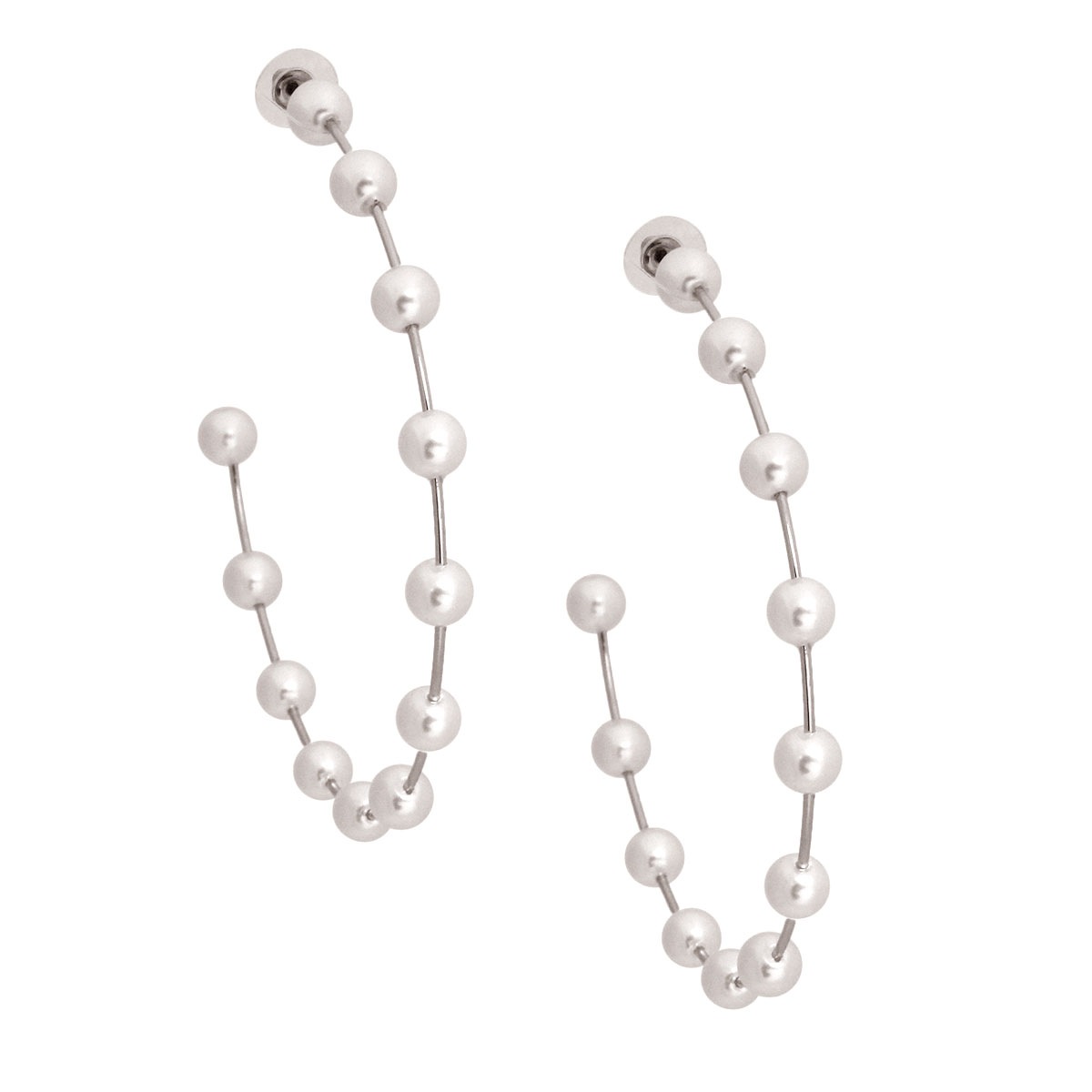 White Pearl Floating Hoops