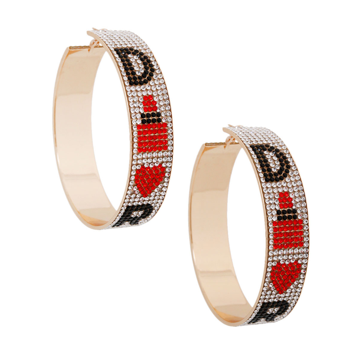 Red Black Dior Wide Metal Hoops