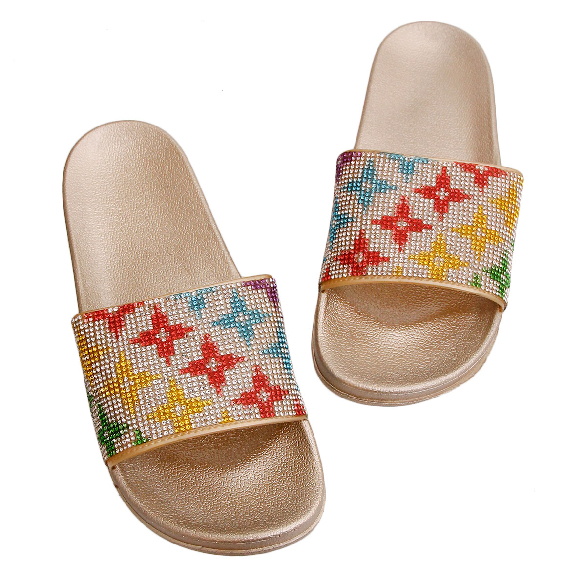 Size 9 Monogram Gold Slides