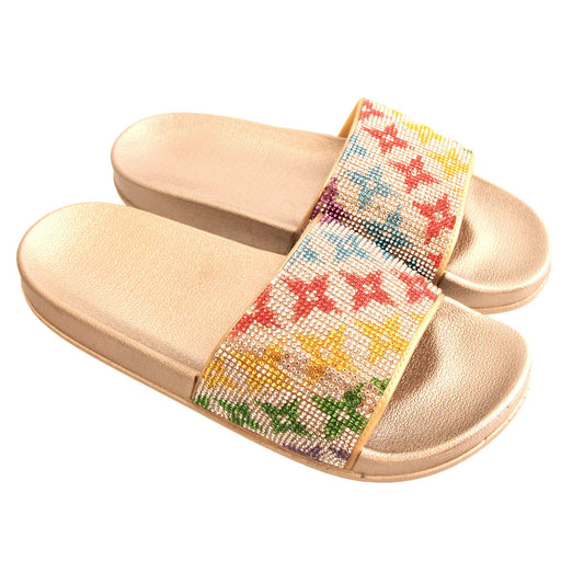 Size 9 Monogram Gold Slides
