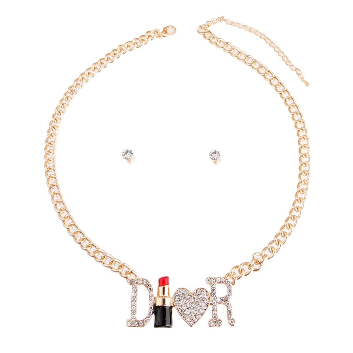 Designer Inspired Lipstick Necklace