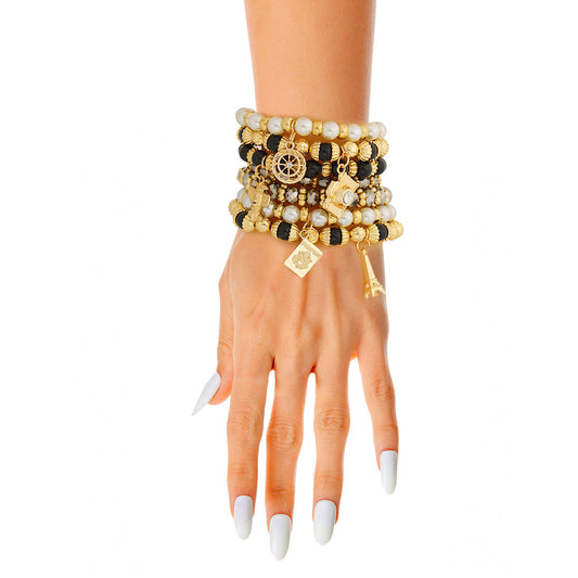 Black 7 Strand Travel Bracelets