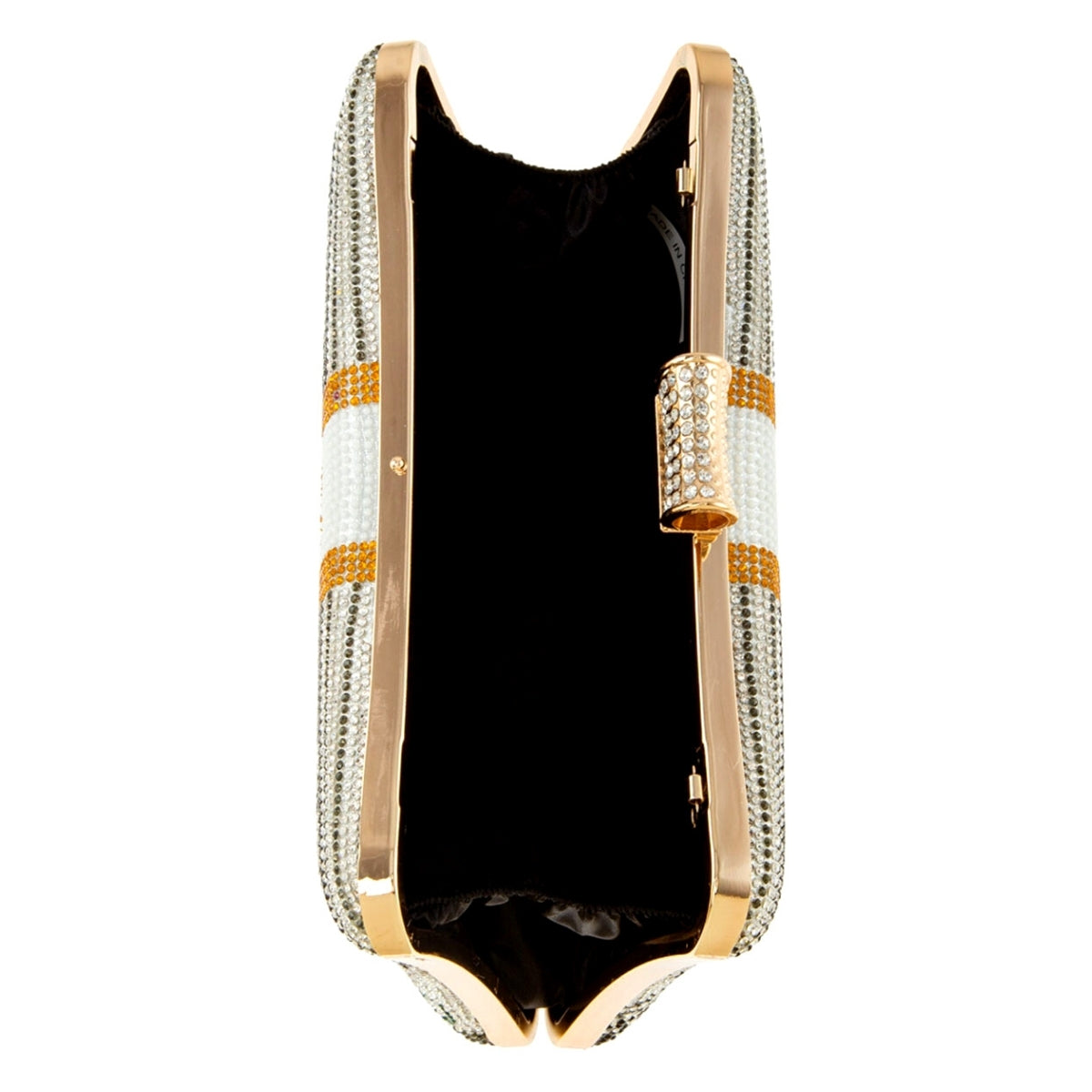 Gold Bling Banded Cash Luxury Clutch