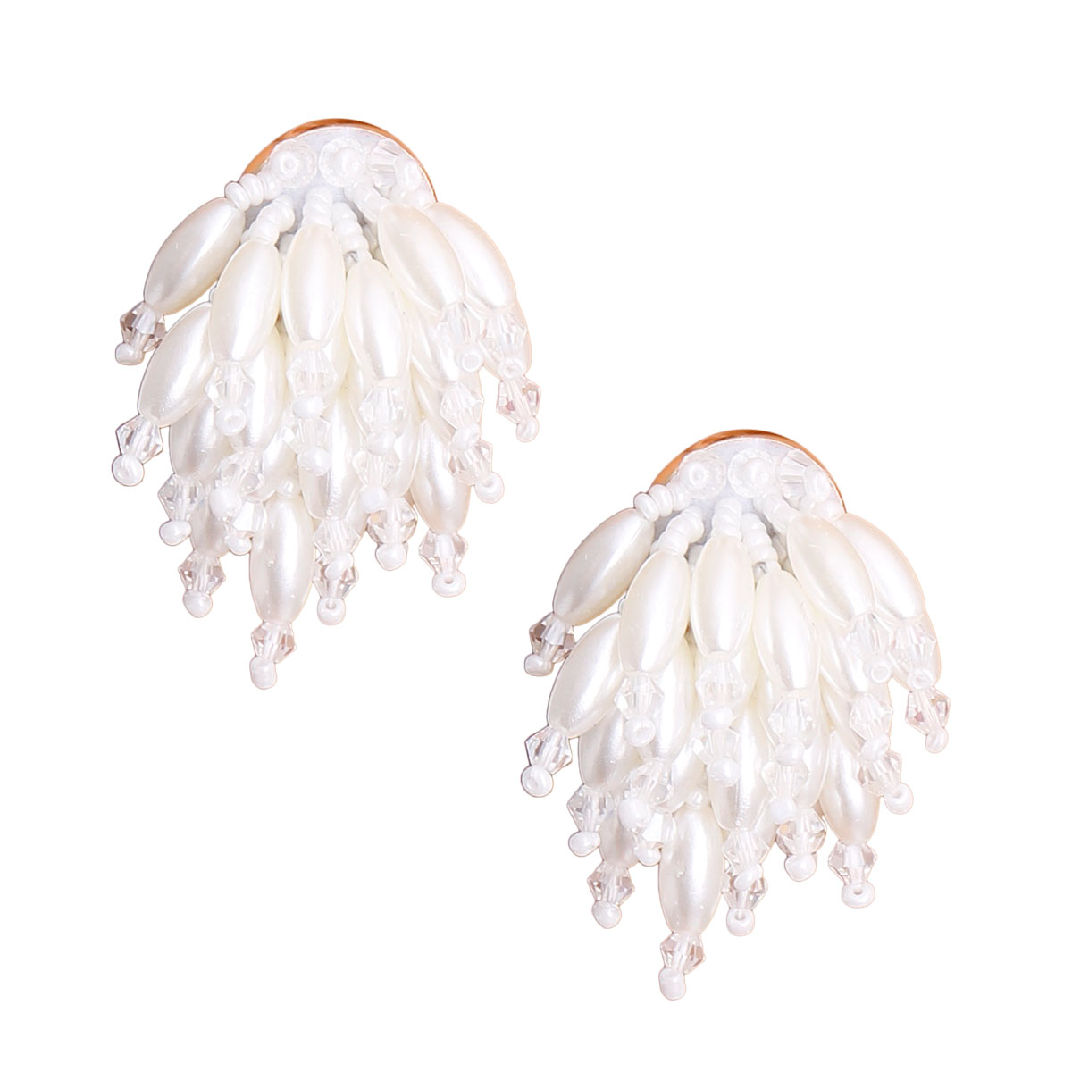 Cream Pearl Cluster Studs