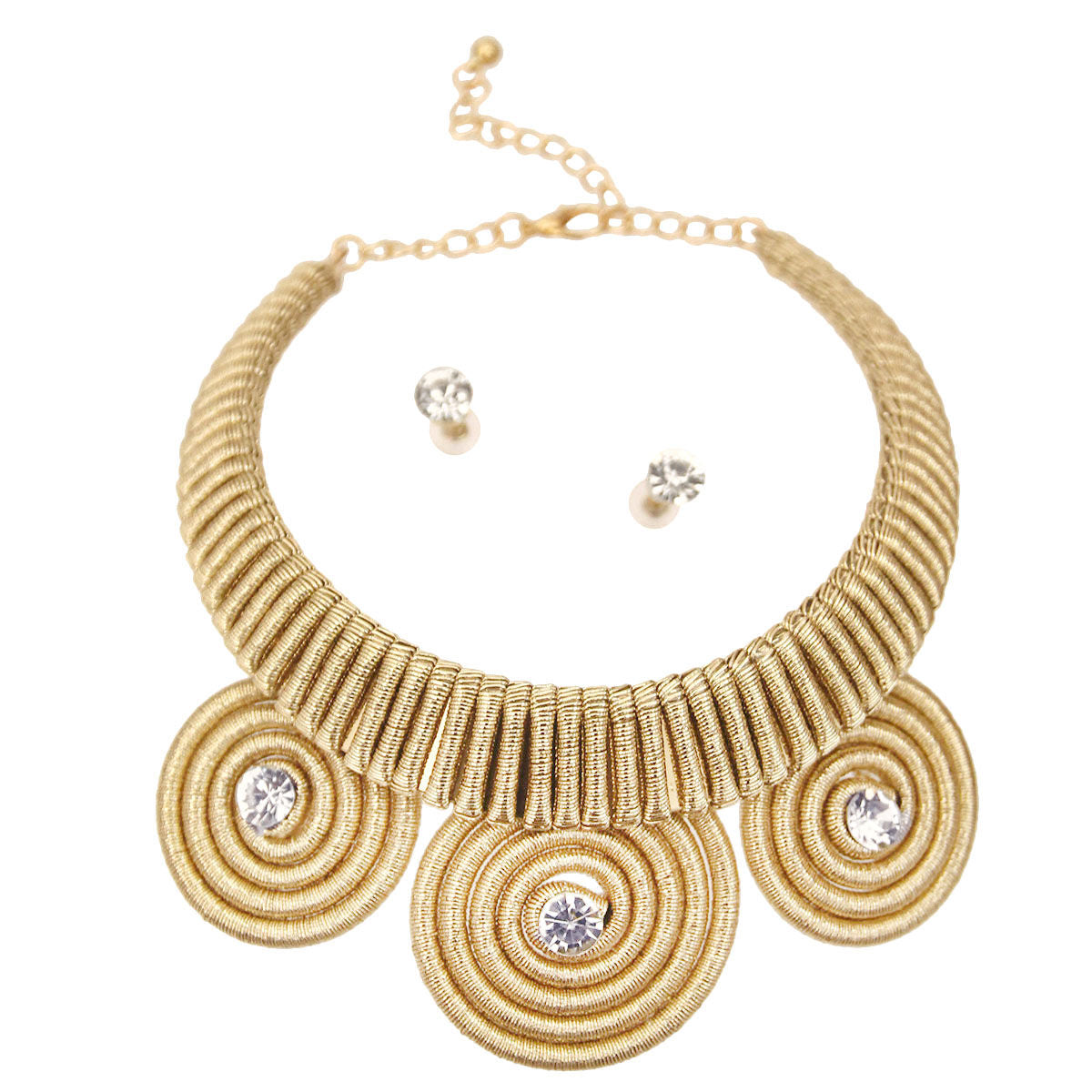 Gold Metallic Cord Coiled Choker