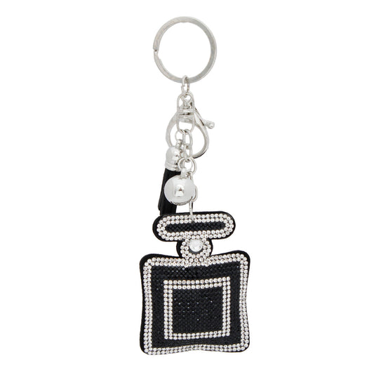 Black Perfume Bottle Keychain Bag Charm