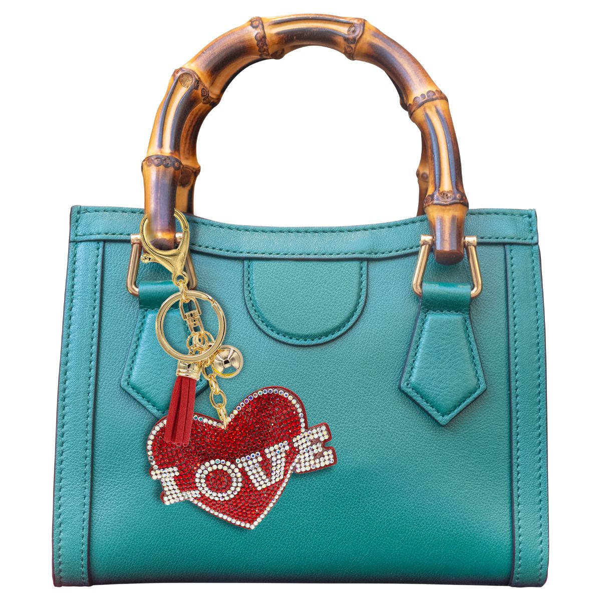Red Love Heart Keychain Bag Charm