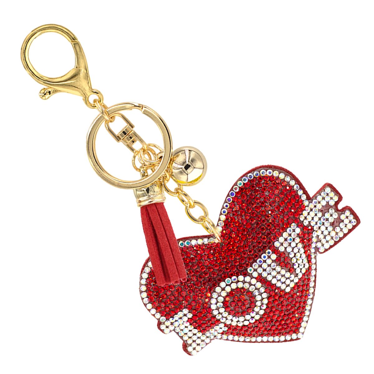 Red Love Heart Keychain Bag Charm