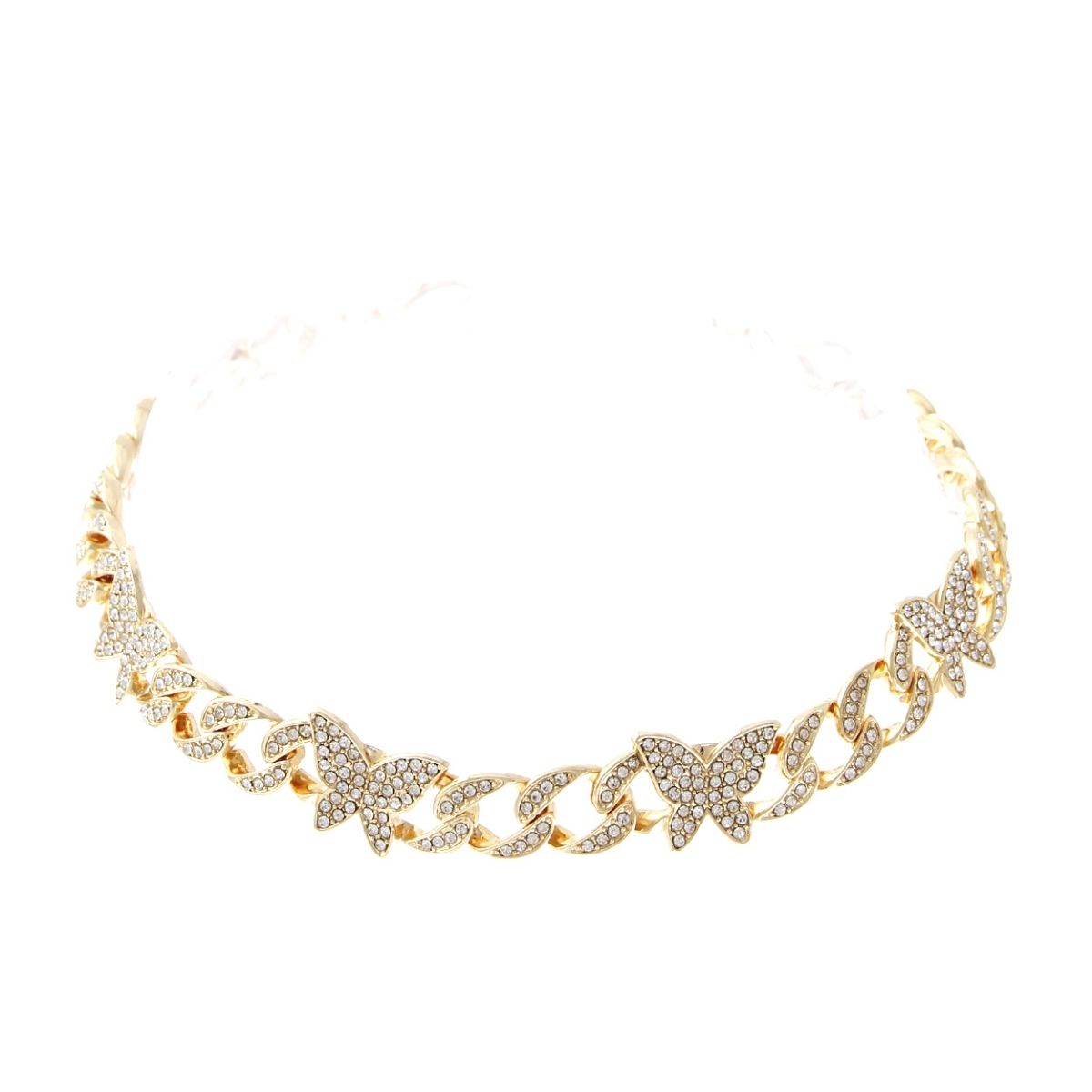 Gold Iced Cuban Butterfly Choker
