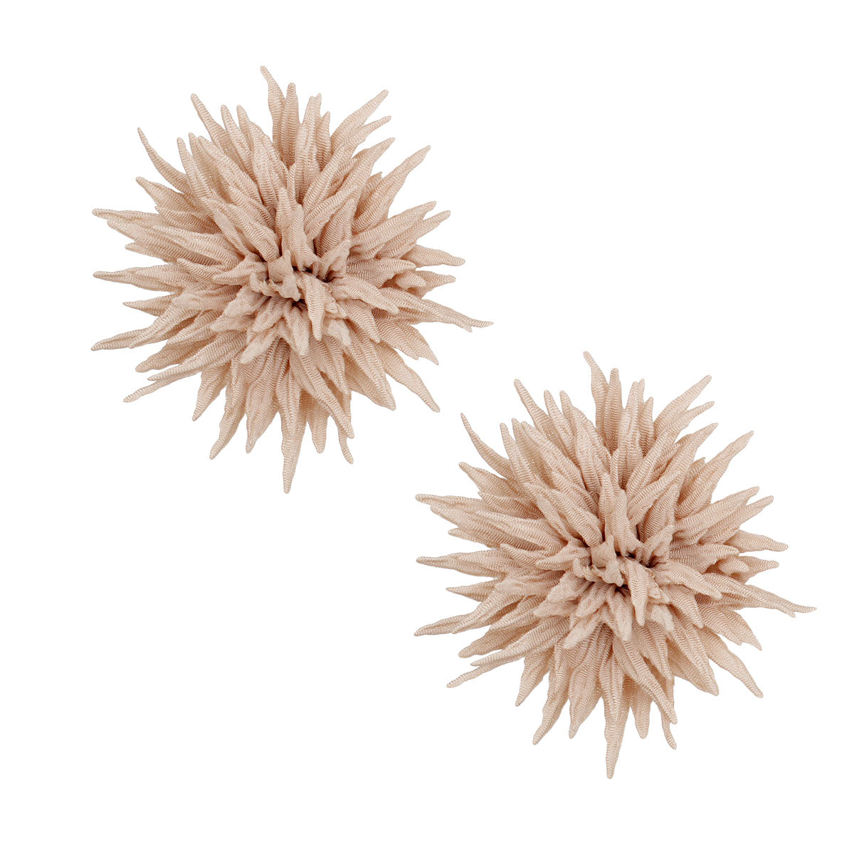 Light Brown Fabric Spikey Stud