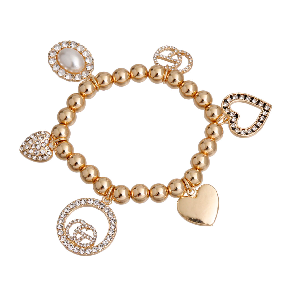 Gold Metal Ball Bead Designer Bracelet