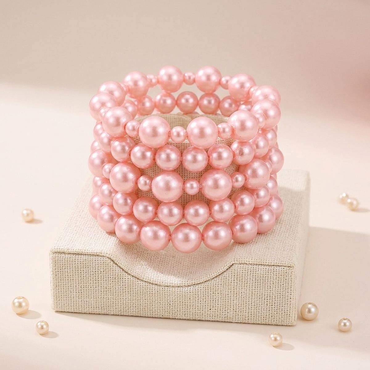 5 Pcs Pink Pearl Bracelets