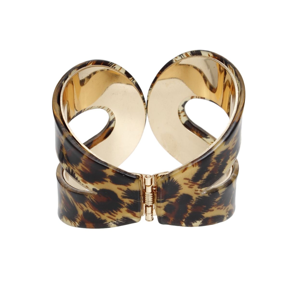 Cuff Wild Tribal Brown Leopard Print Loop Bracelet
