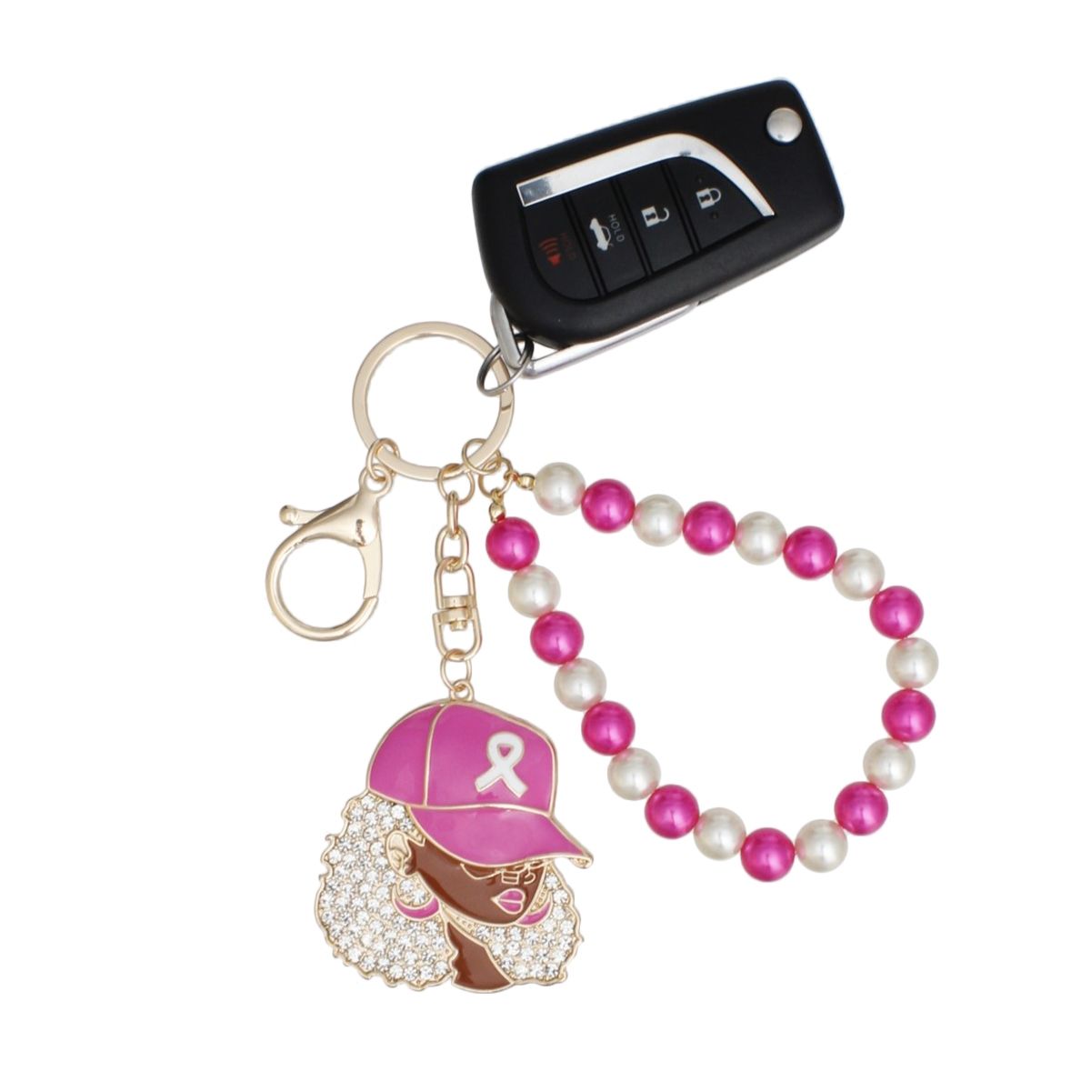 Breast Cancer Supportive Sister Gold Keychain Clip