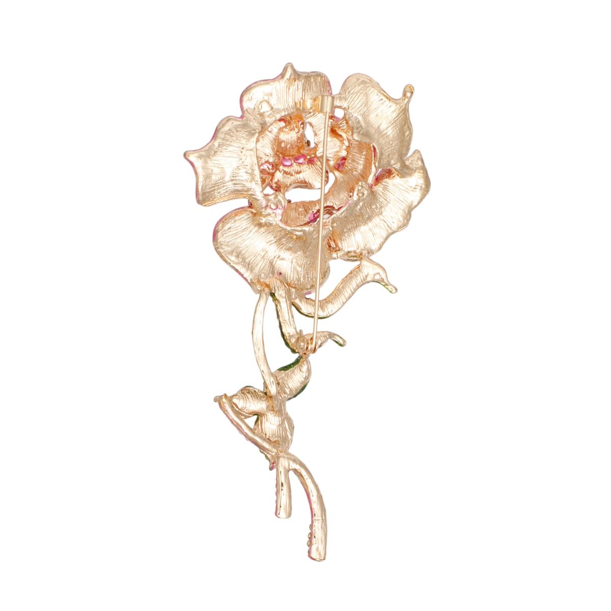 AKA Sisterhood Sparkle Pink Rose Blooming Brooch