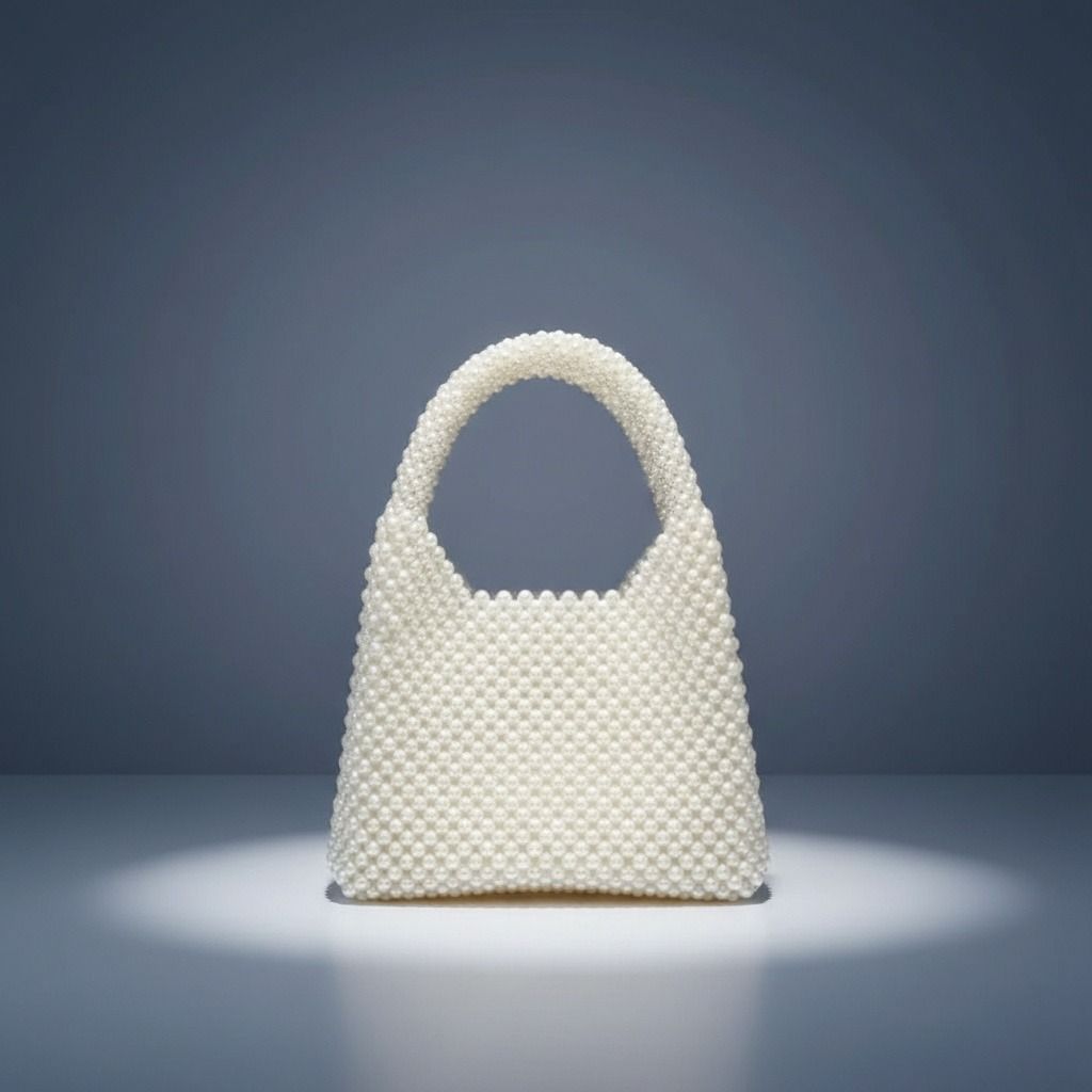 Top Handle Luxe Lady White Pearl Hollywood Handbag