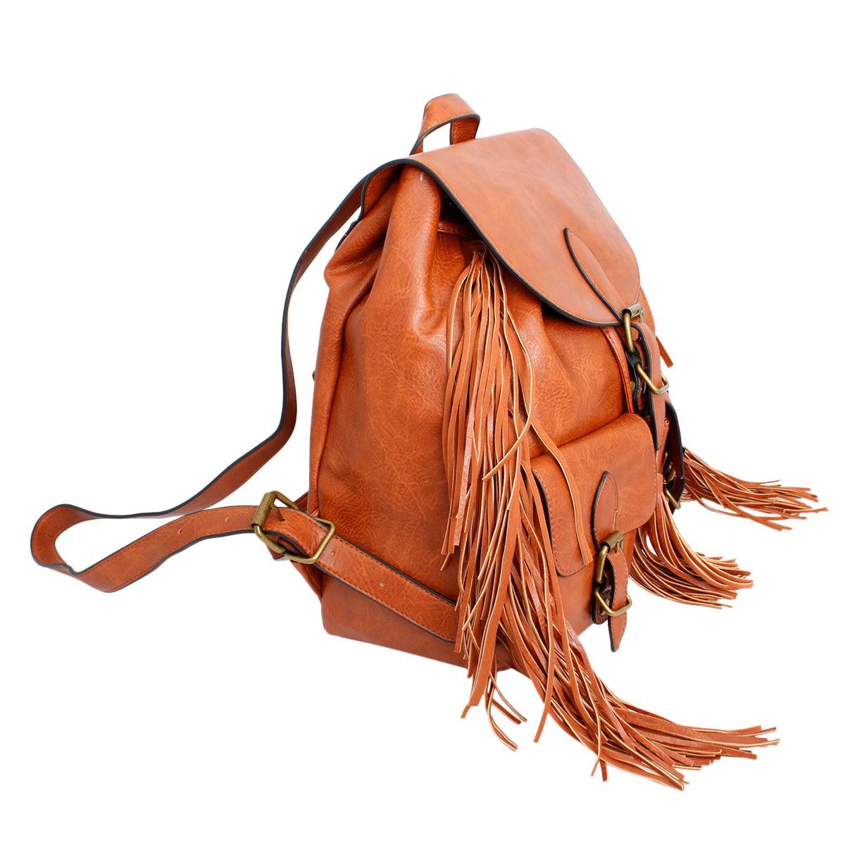 Backpack Brown Leather Fringe Bag for Women – BBJewelry