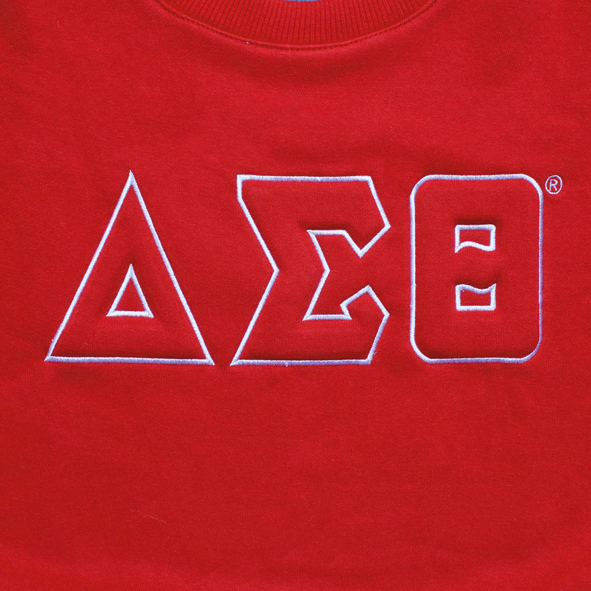 DST Greek Gear M Red Embroidered Crew Sweatshirt