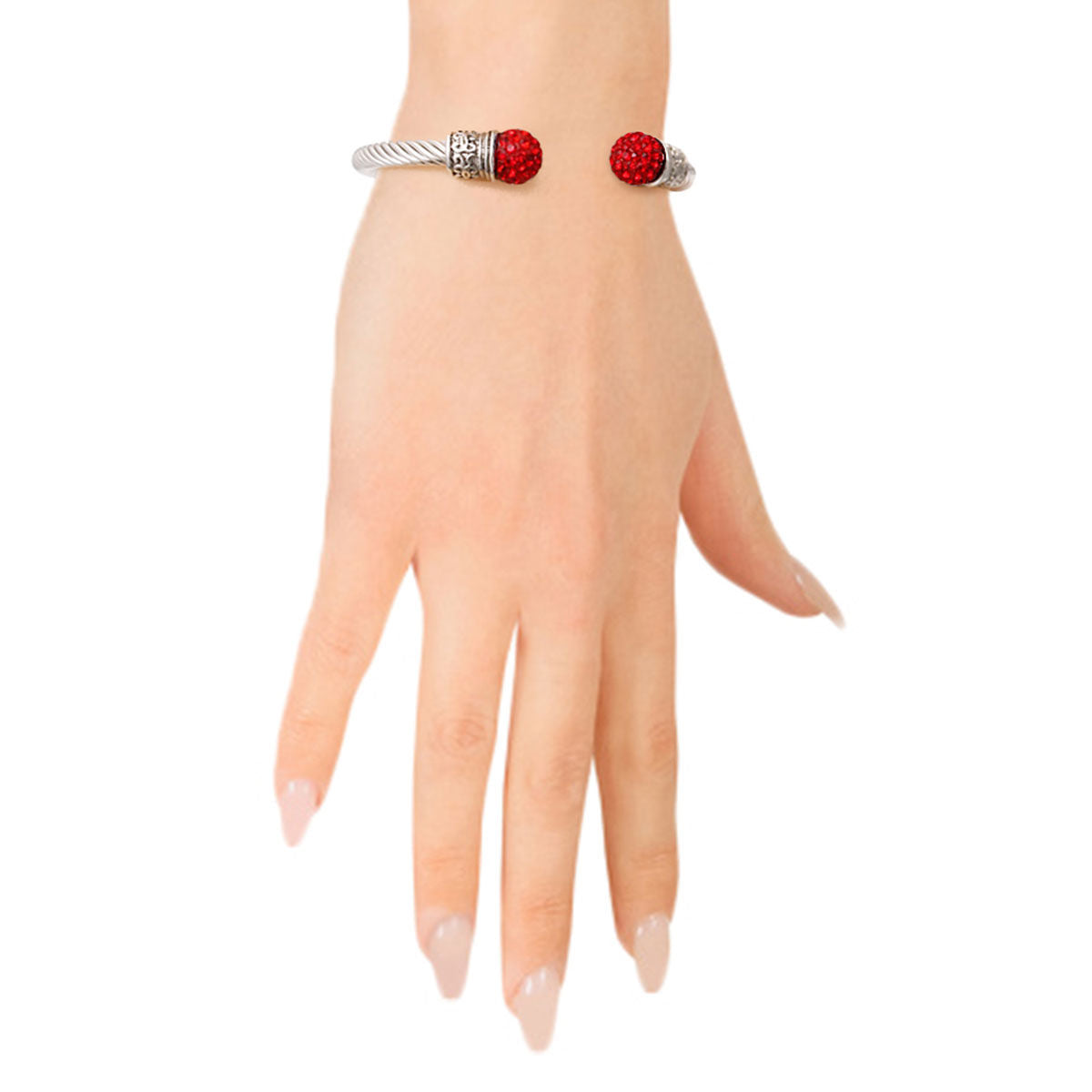 Red Rhinestone Cable Bangle