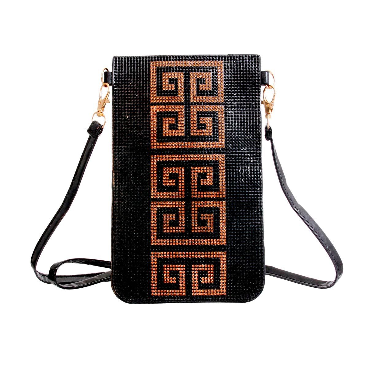 Black and Gold Designer Phone Crossbody