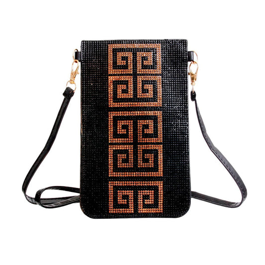 Black and Gold Designer Phone Crossbody