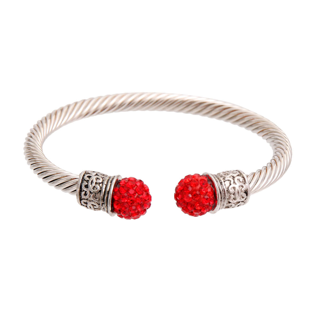 Red Rhinestone Cable Bangle