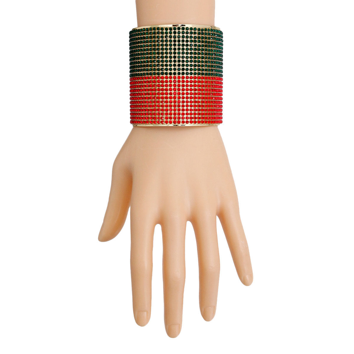 Designer Red and Green 2.5 inch Cuff