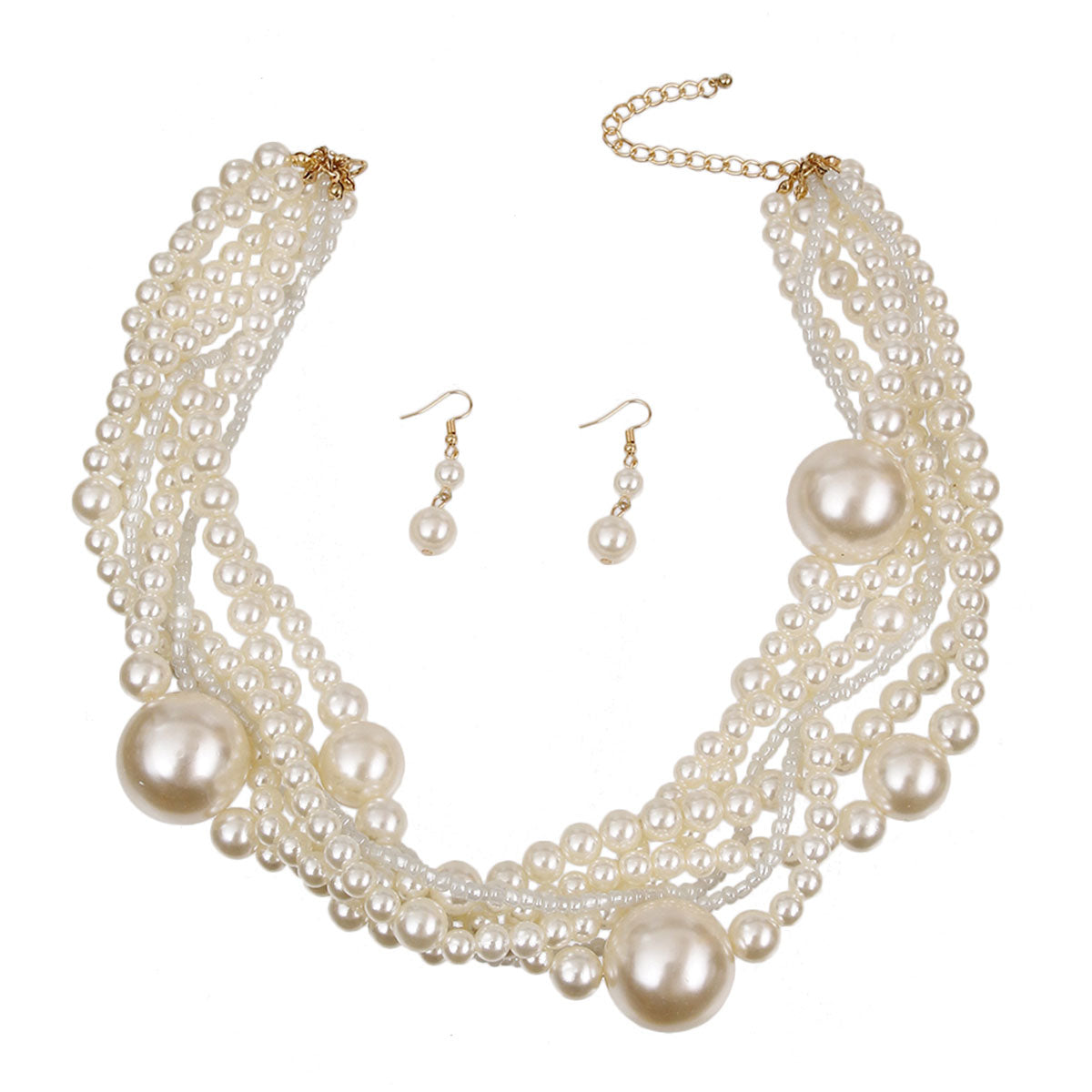 Pearl Twisted Necklace Set