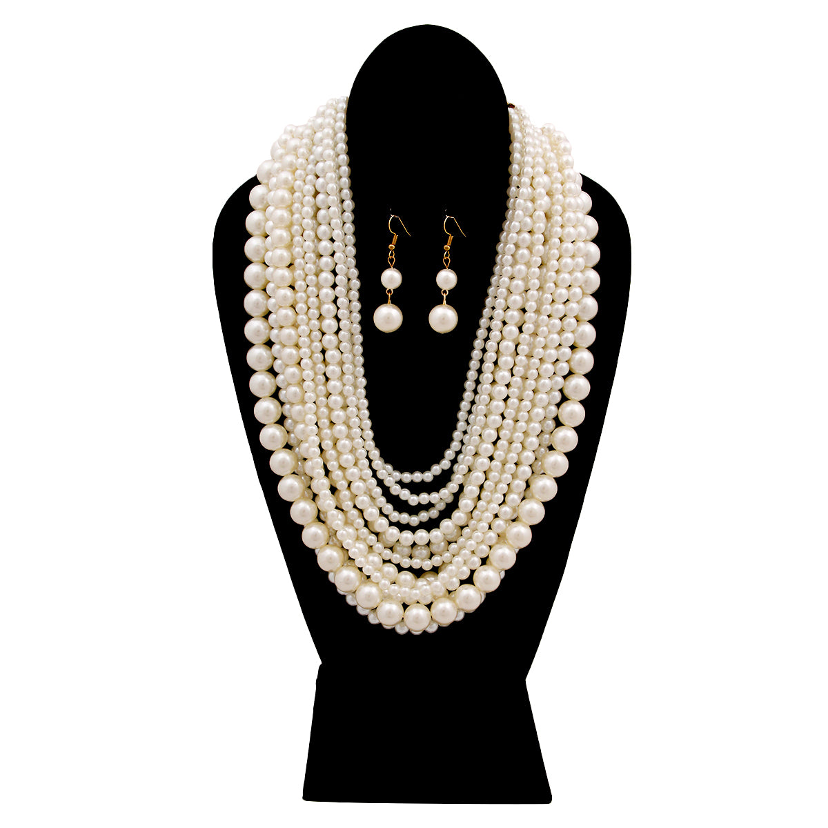 Cream Pearl 12 Strand Necklace