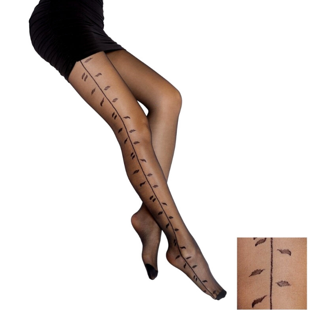 Black Leaf Print Stocking