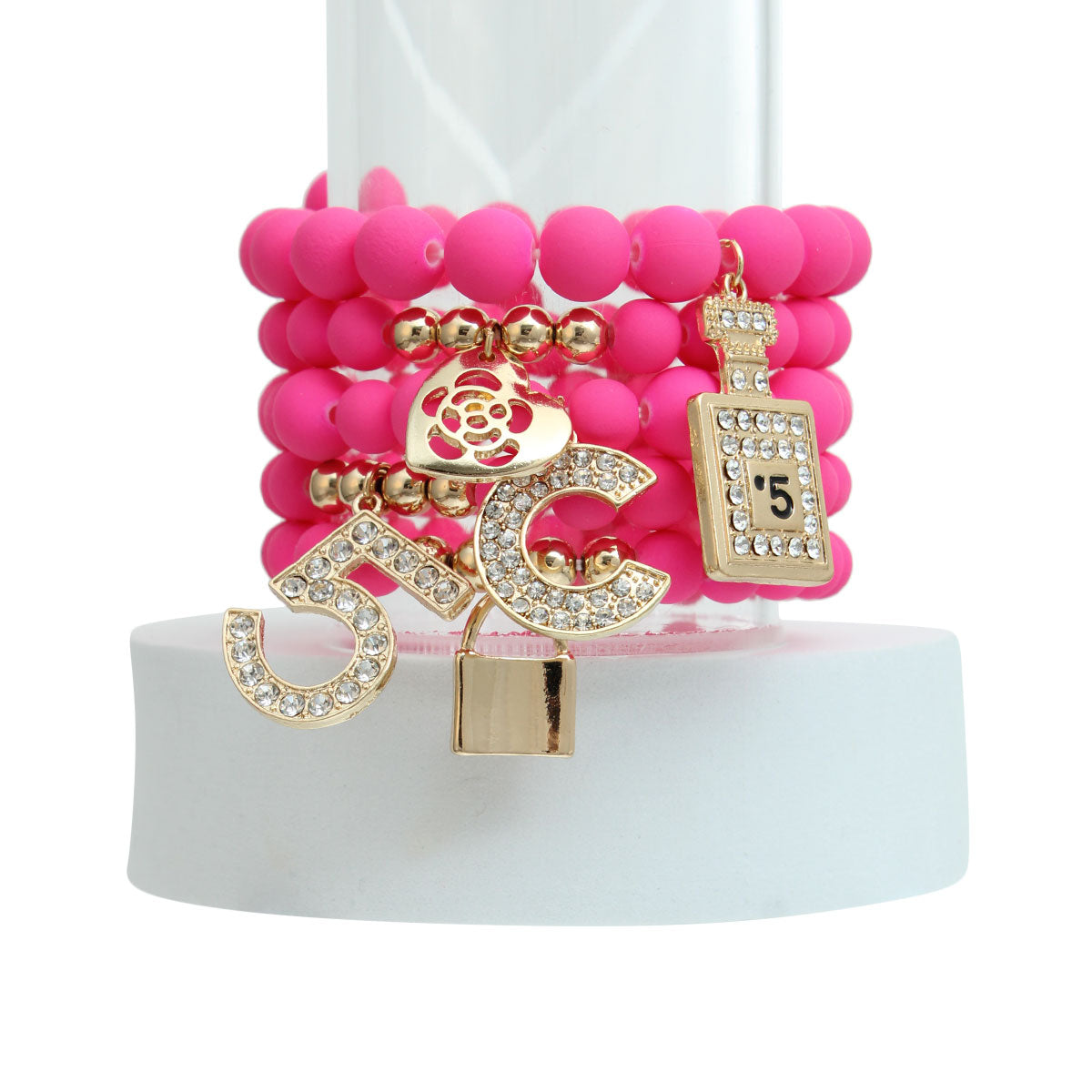 Matte Fuchsia Boutique Charm Bracelets